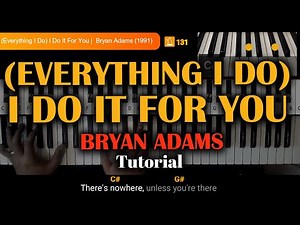 (Everything I Do) I Do It for You (Bryan Adams) on Piano or Keyboard Tutorial with chords & lyrics
