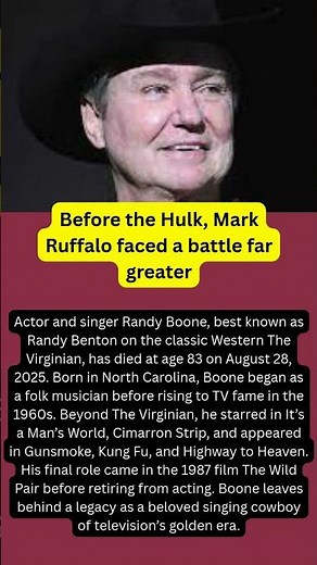 The Virginian’ Star Randy Boone Dies at 83