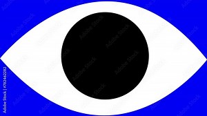 Cartoon transition mask opening eye 2d animation transforming in flat colorful geometric shapes rectangle and circle, blinking eye zoom in comic style Social media, for advertisements, presentations