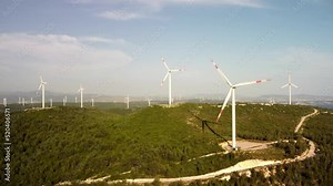 turkey wind power plants, wind turbines are an environmentally friendly sustainable electricity generation method. Turkey izmir. High quality 4k footage