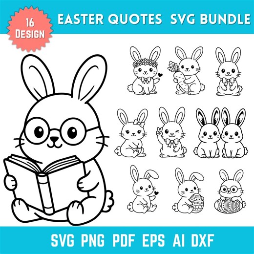 Cute Easter Bunny SVG for Cricut | Bunny Shirt Design | Christian Easter Bunny Face | Rabbit Spring SVG Cut File | Silhouette Cut File PNG - Etsy