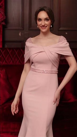 Glamlora Modest Mermaid Square Beading Asymmetrical Corset Mother of the Bride Dress GLY26M0020