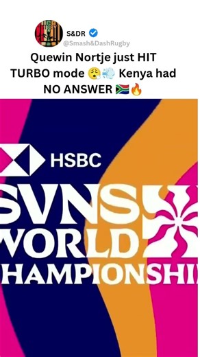 Quewin Nortje just HIT TURBO mode 😮‍💨💨 Kenya had NO ANSWER 🇿🇦🔥#rugbyhighlights #kenya #hsbcsvns