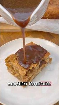 Spiced Apple Cake with Sticky Toffee Sauce #recipes #recipe #cake #baking
