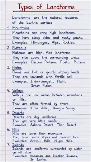 Types of Landforms | Geography Homework Help 🏔️