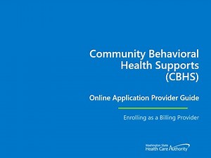 Instructions for CBHS Provider Registration in ProviderOne