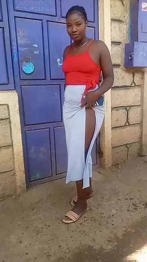 Fashionable Summer Look with a Long Blue Skirt