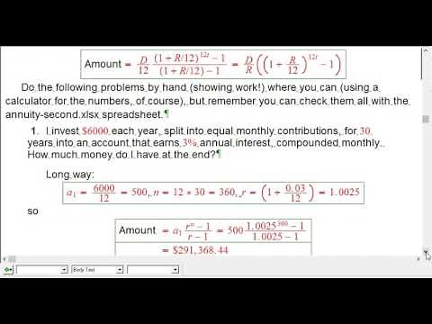 Annuity Problems: Solution Video