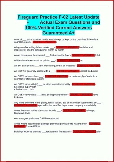 Fireguard Practice F02 Latest Update Actual Exam Questions A video