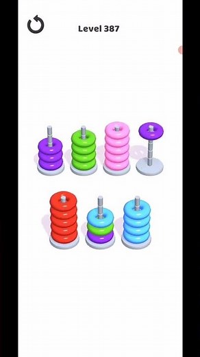Hoop Stack Level 387 WalkThrough Solution Gameplay