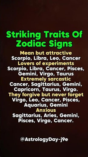 Most STRIKING Trait of Every Zodiac Signs #zodiac #zodiacsigns #astrology #horoscope #tarot
