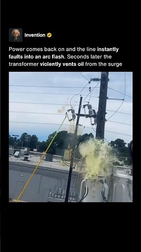 Transformer Explodes Seconds After Power Is Restored ⚡️ #shorts