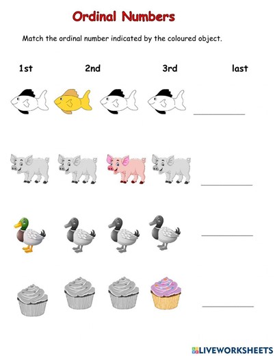 Ordinal Numbers online exercise for