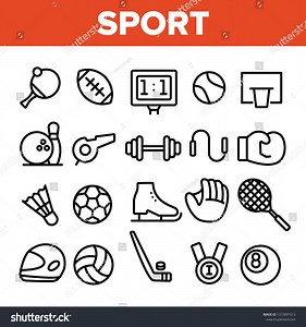 Sports Games Equipment Linear Vector Icons Stock Vector (Royalty Free) 1372891013 | Shutterstock