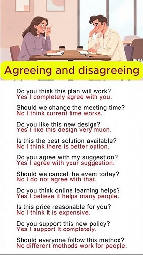Agreeing and Disagreeing 🤝 | Useful English Phrases for Expressing Opinions 🗣️ #englishforbeginners