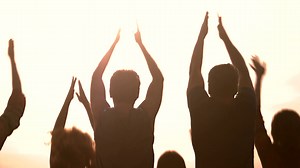 Group Of Applauding People Back View Crowd Stock Footage SBV-328745555 - Storyblocks