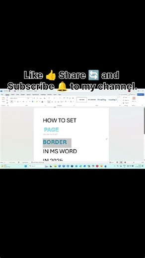 how to insert page border and change border colour in MS Word step by step. #sachinpctrick #shorts