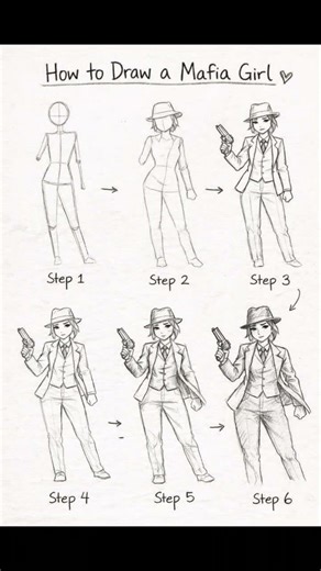 This is how you draw a mafia girl. #youtube