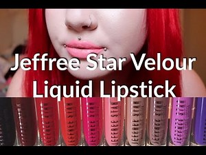 Swatches of all 15 Jeffree Star Velour Liquid Lipsticks