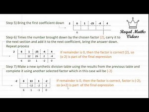 Step by Step Maths: Factorising 4th Degree Polynomials Using Synthetic Division