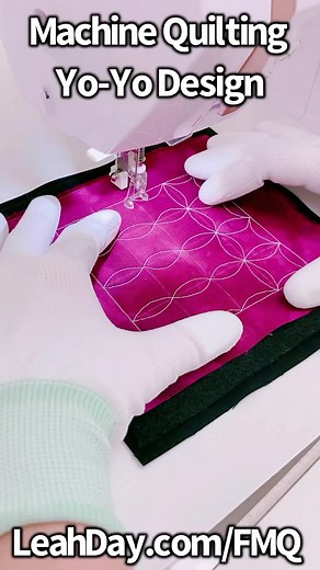 Grid quilting is super easy - the marked straight lines set the foundation for your stitches. In the case of Yo-Yo, simple curves from corner to corner. . Are you enjoying these #freemotionquiltingtutorials ? Come find many more and quilt along with me! https://LeahDay.com/FMQ . #machinequilting #machinequilt #freemotionquiltingproject #freemotionquilting #freemotionquiltingonadomestic #freemotionquiltingdesigns #machinequiltingtips #machinequilter #quilting #leahdayquilting | Leah Day Quilting