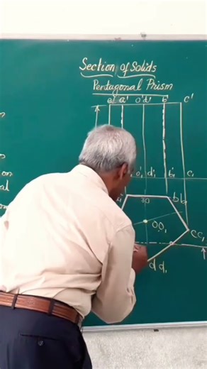 Section of solids/ Pentagonal Prism/ step by step procedure/ step 1/ Engineering Drawing