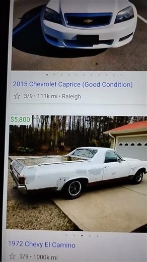 1972 Chevy El Camino 1,000 miles 5,800 nice project car