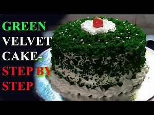 Green Velvet Cake| Step By Step | Birthday Cake | Yummy Foodies