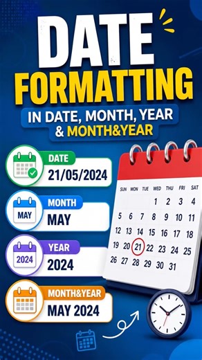 Excel Date Formatting Tricks | Convert Date into Month, Year & Month-Year Easily #excel #shorts