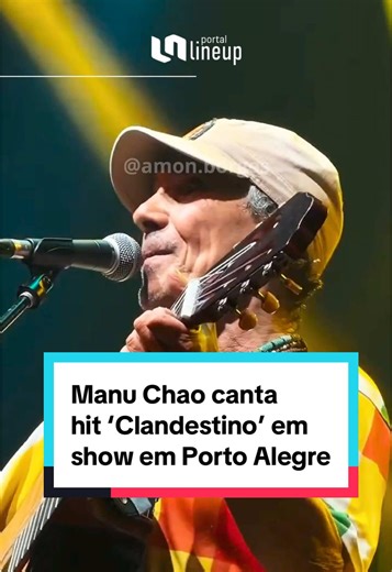 🎶🕺🏻¿𝗤𝘂é 𝗵𝗼𝗿𝗮𝘀 𝘀𝗼𝗻, 𝗺𝗶 𝗰𝗼𝗿𝗮𝘇ó𝗻? Manu Chao deu início à sua nova turnê pelo Brasil em 23 de janeiro, com uma apresentação lotada no Auditório Araújo Vianna, em Porto Alegre. O show marcou o começo da excursão “Ultra Acústico”, formato que o artista tem privilegiado em suas passagens mais recentes pela América Latina. Acompanhado pelo guitarrista argentino MatuMati e pelo percussionista Miguel Rumbao, Manu Chao entregou uma performance energética, mesmo em formato desplugado. O