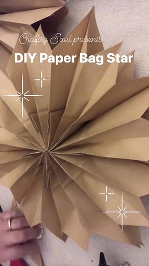 4K views · 21 reactions | Paper bag star can be made with Dollar Tree lunch bags. You just need scissors and a glue gun. More details here—> https://craftsysoul.com/diy-paper-bag-star/ | Craftsy Soul | Facebook