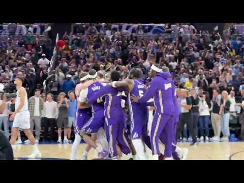 LEBRON, LUKA DONCIC & THE LAKERS CELEBRATION AFTER LUKE KENNARD's GAME WINNING THREE AGAINST MAGIC