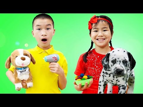 Jannie Pretend Play with New Pet Puppy Dog Toys | Pets for Kids