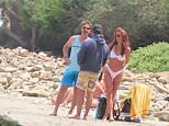 Gerard Butler and Morgan Brown soak up sun in Malibu with Aaron Taylor-Johnson