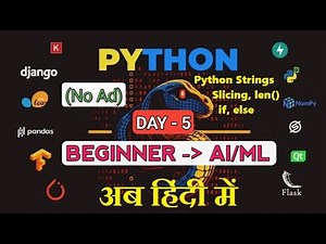 Python | Basic to Advanced (AI/ML) in Hindi | DAY-5 | How to learn python for beginners #python