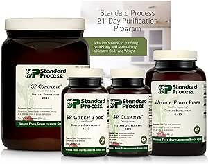 Standard Process Purification Product Kit with SP Complete and Whole Food Fiber - Detox Cleanse & Body Health Support - Whole Food-Based, Non-Soy, Gluten-Free & Vegetarian - 21-Day Supply