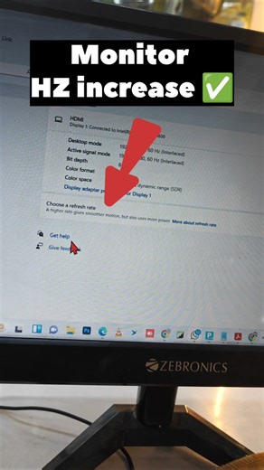 Monitor Refresh rate increase settings