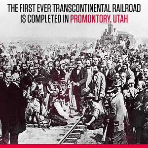 On #ThisDayinHistory 1869, the transcontinental railroad is completed. | HISTORY