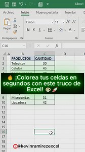 1.6K views · 29 reactions | Colorea celdas en excel Rápidamente #tipsexcel #exceltips #Microsoft #office #Excel | Kevin Ramirez | Facebook