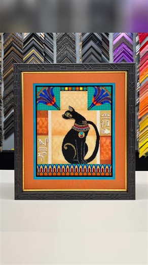 Do we frame needlework? Yes! We do! And we are pretty good at it! We lace them all by hand and use preservation quality materials 💜 #needlework #crossstitch #needlepoint #preservation #customframing