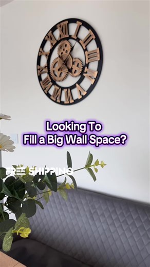 Large Wall Clock Big Roman Numerals Hanging Clock 60cm/24 Inch Giant Open Face Indoor Wall Clock. Kitchen Clock, living room clock, hall clock, large clock. Dealdrops. #tiktokmademebuylt #clock #wallclock #home #kitchen