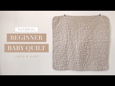 Beginner Linen Baby Quilt - Easy Whole Cloth Receiving Blanket Tutorial