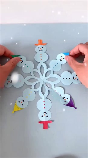 paper crafts creator on Instagram: "Step-by-Step Snowman Snowflake Craft #snowmancraft #winterart #funidea #kidsart"