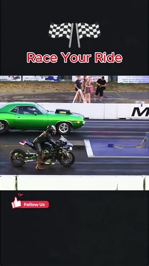 H2R Kawasaki vs Cuda #creatorinsights #racingcar #musclecar #car #race | kawasaki h2r
