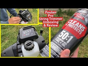 Poulan Pro 28 cc String Trimmer Unboxing and Use and Review Part 1 of 2