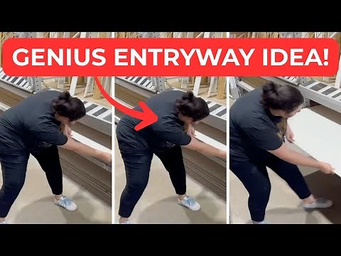 She buys a GIANT board at Home Depot for this genius entryway upgrade!