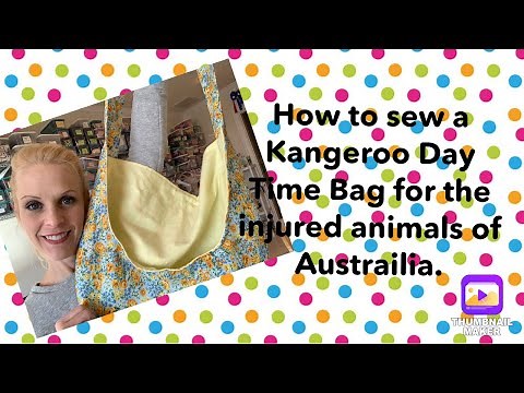 Kangaroo Day Time Hanging Bag Pouch Sewing Tutorial for beginners or wallaby