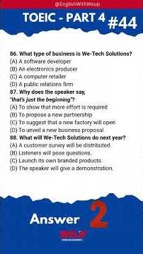 TOEIC Listening Part 4 - Vol.44 | Try This Short Talk | TOEICリスニング練習