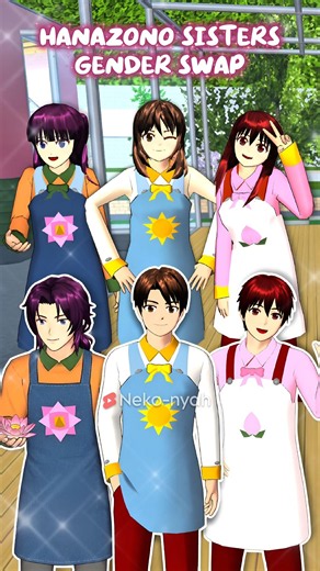 Hanazono Brothers? Gender Swap 😍 #sakuraschoolsimulator #shorts #trending #viral #genderswap #funny