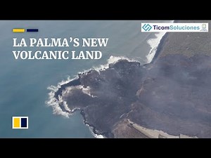 La Palma island grows as lava from longest volcanic eruption creates new land